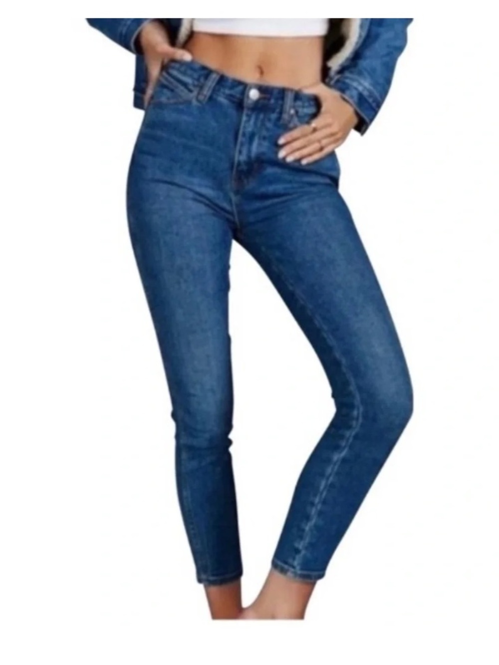 Free People Ankle-Length Skinny Women's Jeans - Blue